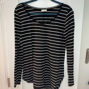 Nordstrom black and white stripe long sleeve top